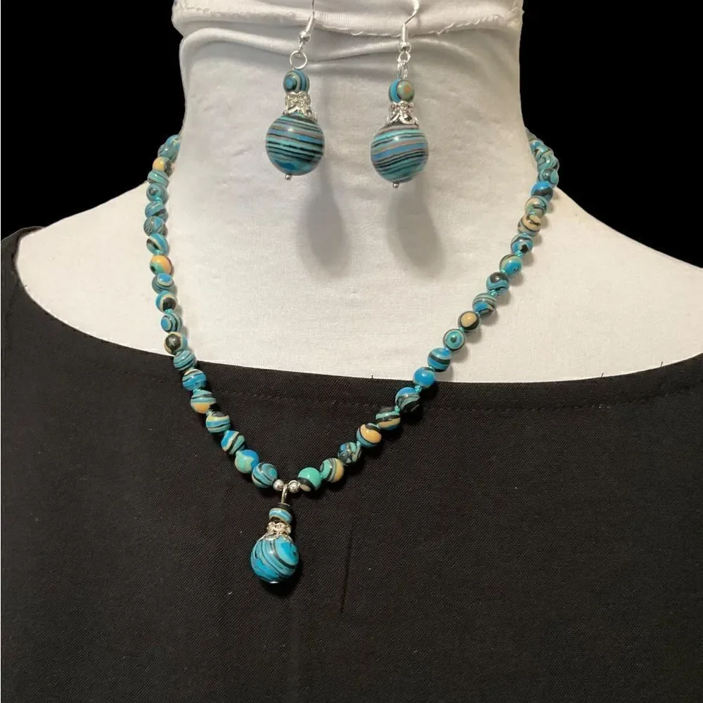 Multi Turquoise (Calcilica) Necklace Earring Set NWT Black Friday sale!
